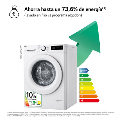 LG F4DR5009A3W lavadora-secadora Independiente Carga frontal Blanco D