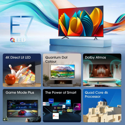 Hisense 55E77NQ 139,7 cm (55") 4K Ultra HD Smart TV Wifi Negro 330 cd   m²