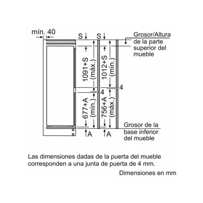 Combi Integrable Bosch Serie 4 KIV86VSE0, 267 L, 177 x 54 (cm), E, Blanco Combi Integrable Bosch Serie 4 KIV86VSE0, 267 L, 177 x 54 (cm), E, Blanco