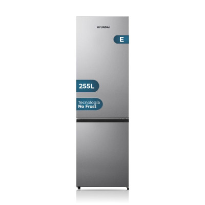 Frigorífico Combi Hyundai HCB18155NEI00, 255L, No Frost, Multi Air Flow, E,180 x 55 (cm), Color Inox, Control Electrónico