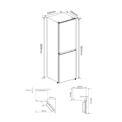 Frigorífico Combi Hyundai HCB18155NEI00, 255L, No Frost, Multi Air Flow, E,180 x 55 (cm), Color Inox, Control Electrónico