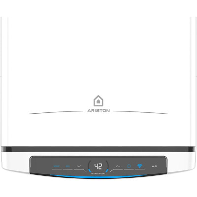 Termo eléctrico Ariston VELIS PRO WIFI 80, Depósito Horizontal/Vertical, 80L, 1500 W, 8 Bar, Wifi, B, diseño plano y compacto