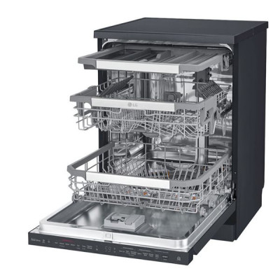 Lavavajillas LG DF415HMS, 14 Servicios, 3ª Bandeja, Wifi, A+++, Acero Negro Mate