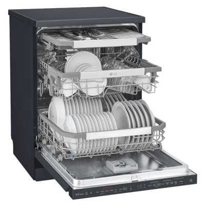 Lavavajillas LG DF415HMS, 14 Servicios, 3ª Bandeja, Wifi, A+++, Acero Negro Mate