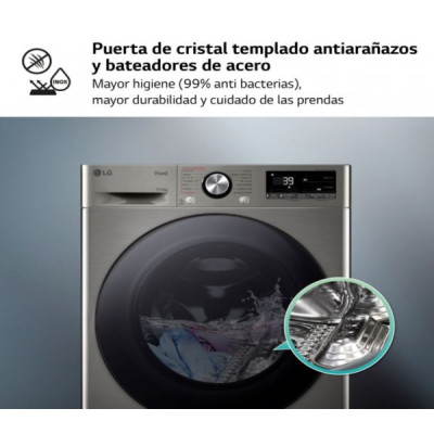Lavadora-secadora inteligente, Serie 700, LG F4DR7011AGS, AI Direct Drive TM, 11/6kg, 1400rpm, Vapor Steam, A -10%, Inox.