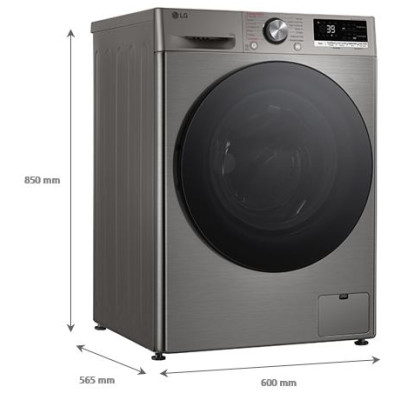 Lavadora-secadora inteligente, Serie 700, LG F4DR7011AGS, AI Direct Drive TM, 11/6kg, 1400rpm, Vapor Steam, A -10%, Inox.