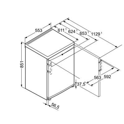 Congelador vertical bajo encimera Liebherr GP 1213, 98 L, 85 x 55 (cm), Smart Frost, E, Puerta reversible, Blanco