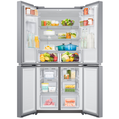 Frigorífico Americano 4 puertas Samsung RF48A401EM9, 488 L, No Frost, E, Dispensador de agua, Acero inoxidable