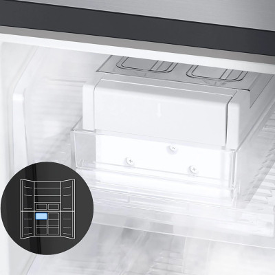 Frigorífico Americano 4 puertas Samsung RF48A401EM9, 488 L, No Frost, E, Dispensador de agua, Acero inoxidable