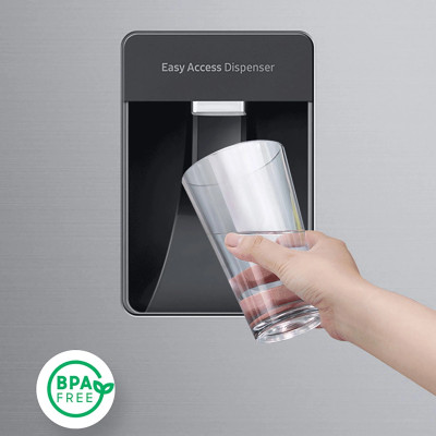 Frigorífico Americano 4 puertas Samsung RF48A401EM9, 488 L, No Frost, E, Dispensador de agua, Acero inoxidable