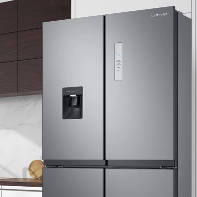 Frigorífico Americano 4 puertas Samsung RF48A401EM9, 488 L, No Frost, E, Dispensador de agua, Acero inoxidable