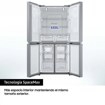 Frigorífico Americano Samsung RF48A400EM9, 488 L, No Frost, E, Twin Cooling Plus, Tecnología Digital Inverter, Acero inoxidable