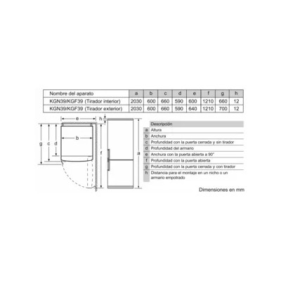 Frigorífico Combi Balay 3KFE763XI, 368 L, No Frost, 203 x 60 (cm), E, Acero inoxidable