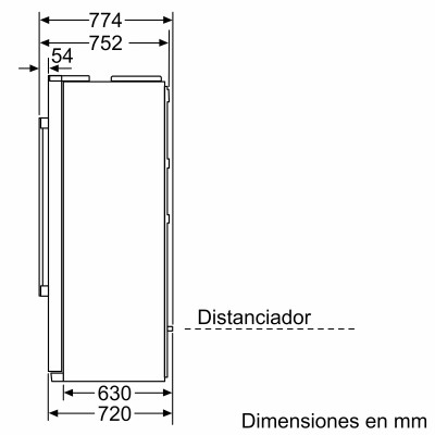 Frigorífico americano Side by Side Balay 3FA4664X, 608L, No Frost, Agua/hielo, 177 x 91 (cm), Acero inoxidable