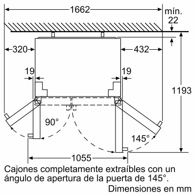 Frigorífico americano Side by Side Balay 3FA4664X, 608L, No Frost, Agua/hielo, 177 x 91 (cm), Acero inoxidable
