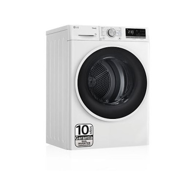 Secadora de Bomba de Calor LG RH90V5AV6N, 9 kg, Tecnología Eco Hybrid, Dual InverterD, puerta reversible, WiFi, Blanca