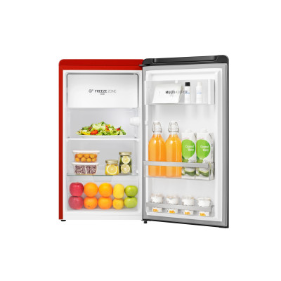 Frigorifico 1 Puerta Hisense RR106D4CRE, Clase E, 82L, E, 87 x 48 (cm), Acero Rojo, Congelador Freeze Zone, Puerta Reversible